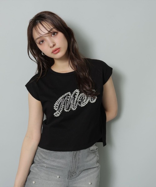 新品♡リランドチュールビジューカットソー Rirandture（リランドチュール）の「パールビジューロゴカットソー（T