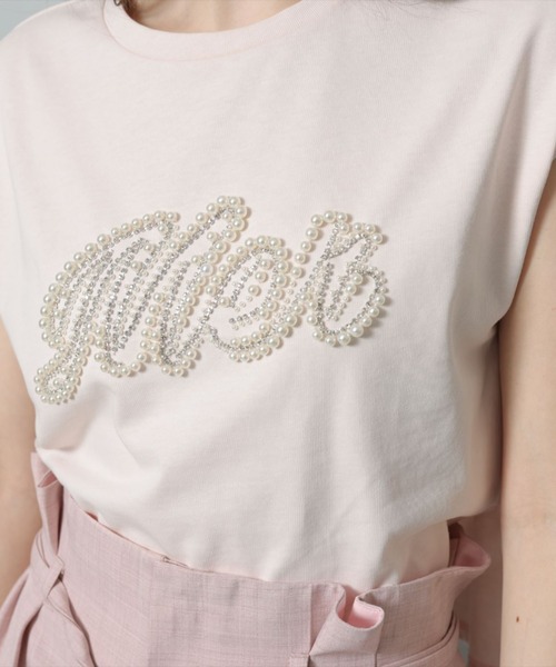 新品♡リランドチュールビジューカットソー Rirandture（リランドチュール）の「パールビジューロゴカットソー（T