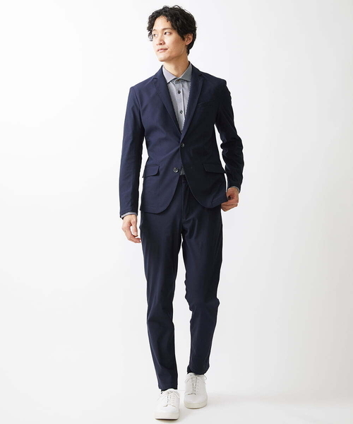 MK MICHEL KLEIN HOMME (エムケーミッシェルクランオム)の「トリコメッシュスラックス セットアップ(スラックス・メンズ・ネイビー/ブラック・48/46)」の6枚目の写真
