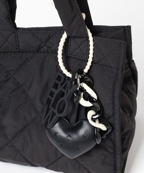 BAYFLOW（ベイフロー）の「[500mlのペットボトルも入る]チャームスクエアキルトトート（トートバッグ・レディース・アイボリー/ブラック/ライトグリーン・FREE）」の20枚目の写真