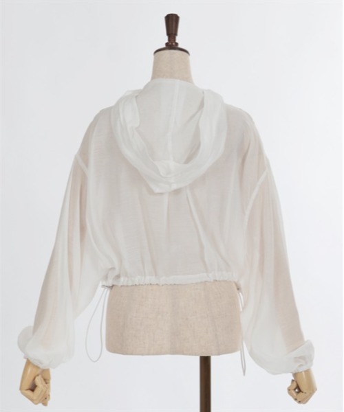 axes femme(アクシーズファム)の「ポケット付シアーパーカー(ブルゾン・レディース・キナリ/ブラック/グレイッシュベージュ/ブルー・FREE)」の7枚目の写真