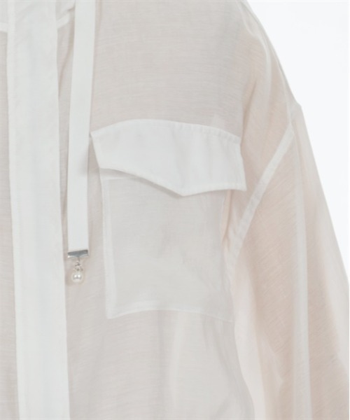 axes femme(アクシーズファム)の「ポケット付シアーパーカー(ブルゾン・レディース・キナリ/ブラック/グレイッシュベージュ/ブルー・FREE)」の12枚目の写真