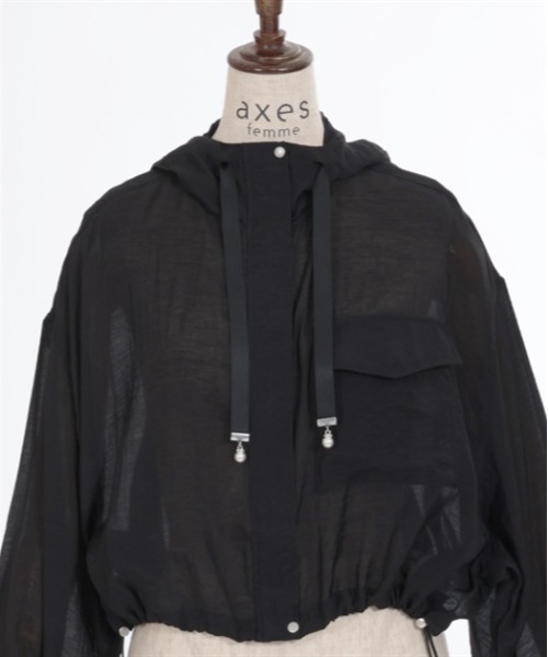 axes femme ミリタリーフーディーブルゾン 生成り　M タグ付き未使用品 ミリタリーフーディーブルゾン | outlet | axes femme online shop