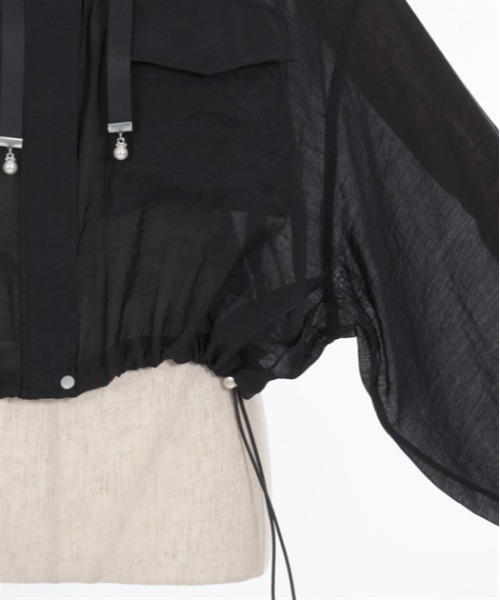 axes femme(アクシーズファム)の「ポケット付シアーパーカー(ブルゾン・レディース・キナリ/ブラック/グレイッシュベージュ/ブルー・FREE)」の19枚目の写真