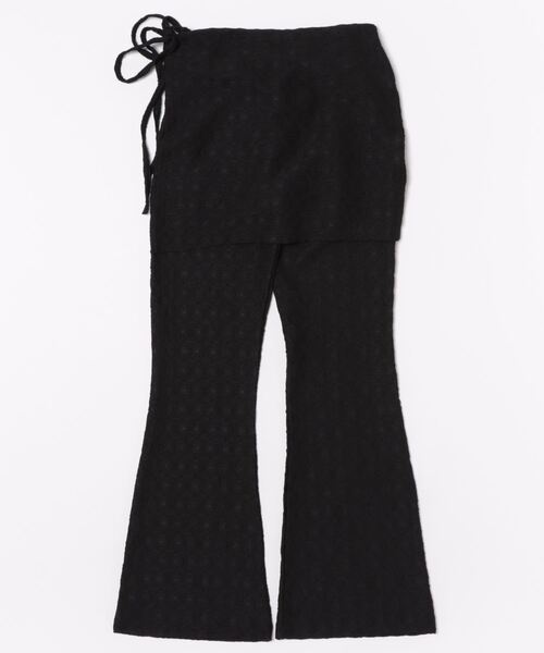 Uenui（ウニュイ）の「レース ラップスカート アンド パンツ レイヤード 巻きスカート フレアパンツ（その他パンツ・レディース・ホワイト/ブラック・FREE）」の5枚目の写真