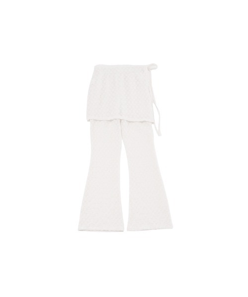 Uenui（ウニュイ）の「レース ラップスカート アンド パンツ レイヤード 巻きスカート フレアパンツ（その他パンツ・レディース・ホワイト/ブラック・FREE）」の11枚目の写真