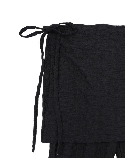 Uenui（ウニュイ）の「レース ラップスカート アンド パンツ レイヤード 巻きスカート フレアパンツ（その他パンツ・レディース・ホワイト/ブラック・FREE）」の3枚目の写真