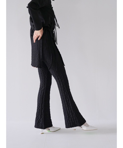 Uenui（ウニュイ）の「レース ラップスカート アンド パンツ レイヤード 巻きスカート フレアパンツ（その他パンツ・レディース・ホワイト/ブラック・FREE）」の20枚目の写真