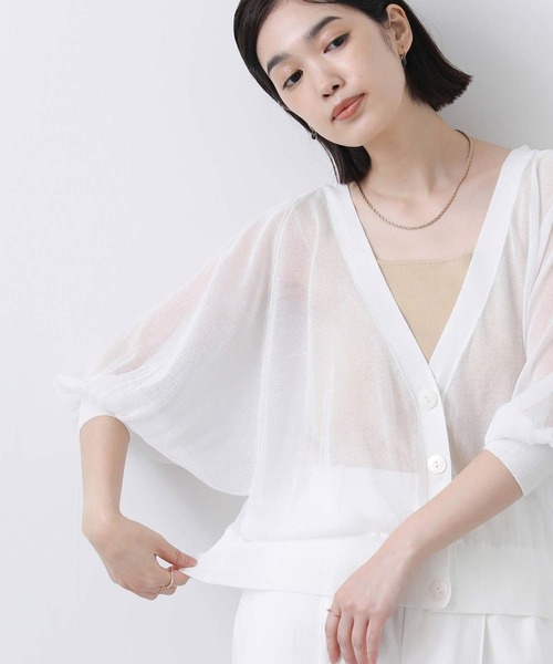 Gready Brilliant(グレディブリリアン)の「ラメシアーVネック7分袖ニット(ニット/セーター・レディース・オフホワイト/オレンジ・38)」の12枚目の写真