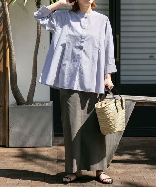 FORK&SPOON（フォークアンドスプーン）の「FORK&SPOON　ストライプタックブラウス（シャツ/ブラウス・レディース・ブラック/ブルー・1）」の22枚目の写真