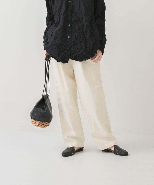 かぐれ（カグレ）の「コットンデニムイージーパンツ（デニムパンツ・レディース・ナチュラル/インディゴブルー・FREE）」の7枚目の写真