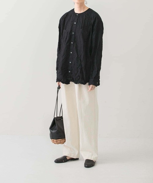 かぐれ（カグレ）の「コットンデニムイージーパンツ（デニムパンツ・レディース・ナチュラル/インディゴブルー・FREE）」の9枚目の写真