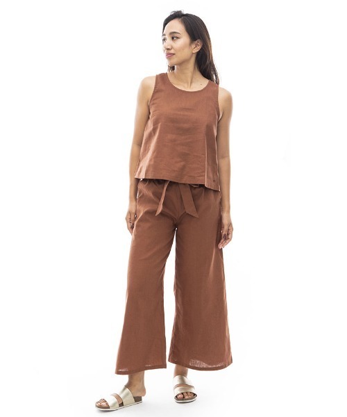 BILLABONG(ビラボン)の「BILLABONG レディース 【CHILLWEAR】 LINEN COTTON WOVEN LONG PANTS ロングパンツ 【2024年夏モデル】/ビラボン総柄ガウチョパンツ(その他パンツ・レディース・ブラウン/アイボリー/マルチ・MEDIUM/LARGE)」の18枚目の写真
