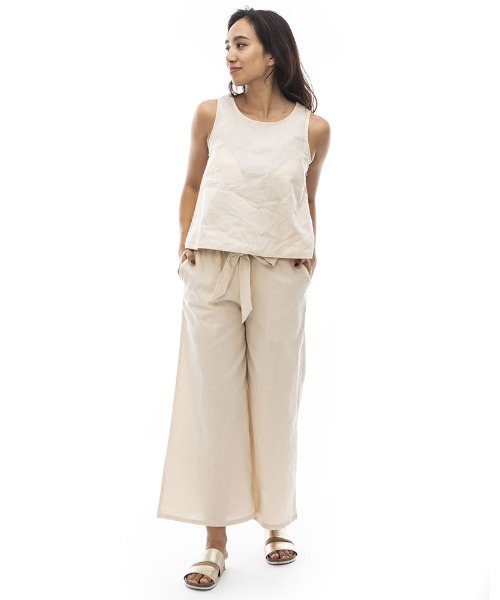 BILLABONG(ビラボン)の「BILLABONG レディース 【CHILLWEAR】 LINEN COTTON WOVEN LONG PANTS ロングパンツ 【2024年夏モデル】/ビラボン総柄ガウチョパンツ(その他パンツ・レディース・ブラウン/アイボリー/マルチ・MEDIUM/LARGE)」の6枚目の写真