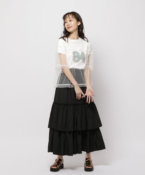niko and...(ニコアンド)の「シアーナンバリングプルオーバー(Tシャツ/カットソー・レディース・グレー/オフホワイト/ブラック・FREE)」の5枚目の写真