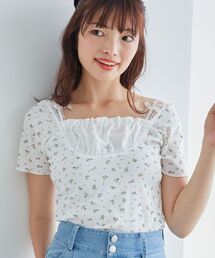 MAJESTIC LEGON | フロントギャザーフリルTシャツ(Tシャツ/カットソー)