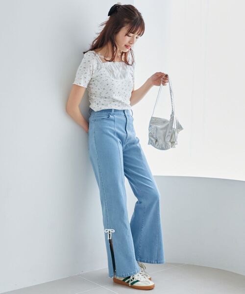 MAJESTIC LEGON（マジェスティックレゴン）の「フロントギャザーフリルTシャツ（Tシャツ/カットソー・レディース・ピンク系その他2/グレー/ブルー系その他2・MEDIUM）」の13枚目の写真