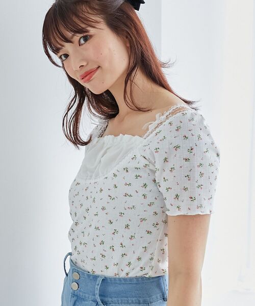 MAJESTIC LEGON（マジェスティックレゴン）の「フロントギャザーフリルTシャツ（Tシャツ/カットソー・レディース・ピンク系その他2/グレー/ブルー系その他2・MEDIUM）」の16枚目の写真