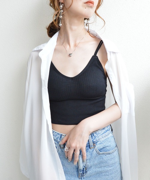 styiro(スタイロ)の「カップインダブルストラップ シームレスブラトップキャミ ノンワイヤー(キャミソール・レディース・ブラック/ホワイト/ミント/オレンジ・FREE)」の15枚目の写真