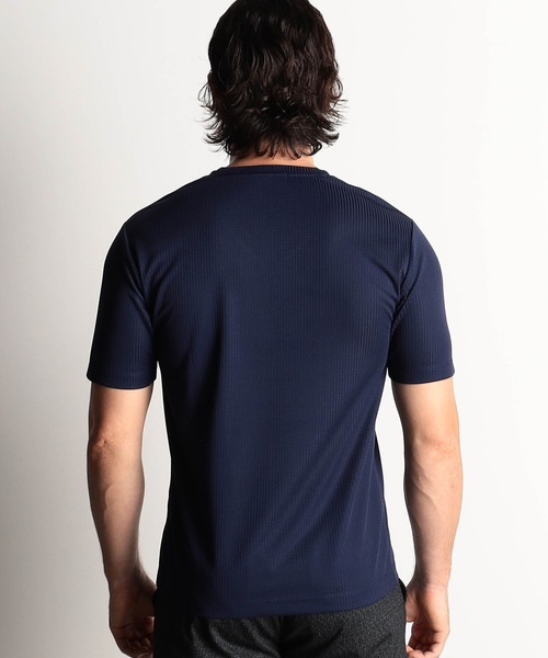 HIDEAWAYS NICOLE（ハイダウェイニコル）の「ブロックストレッチＶネック半袖プルオーバー（Tシャツ/カットソー・メンズ・オフホワイト/ブラック/シルバーグレー/ロイヤルブルー・MEDIUM/LARGE/X-LARGE）」の9枚目の写真