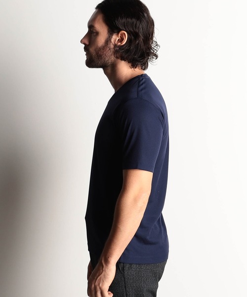 HIDEAWAYS NICOLE（ハイダウェイニコル）の「ブロックストレッチＶネック半袖プルオーバー（Tシャツ/カットソー・メンズ・オフホワイト/ブラック/シルバーグレー/ロイヤルブルー・MEDIUM/LARGE/X-LARGE）」の10枚目の写真