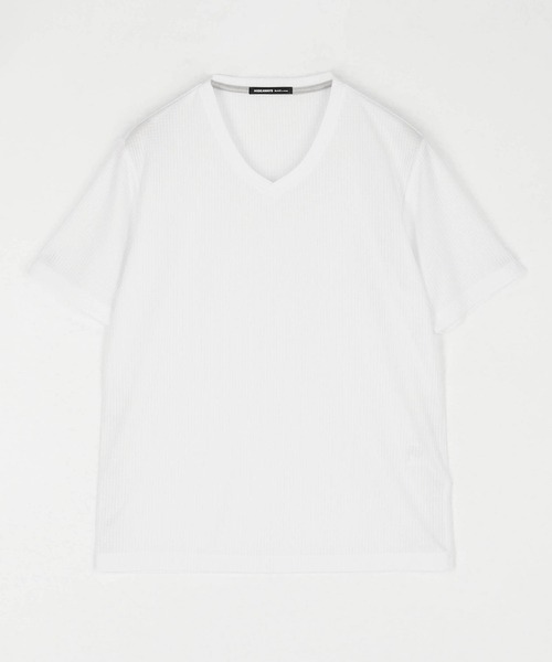 HIDEAWAYS NICOLE（ハイダウェイニコル）の「ブロックストレッチＶネック半袖プルオーバー（Tシャツ/カットソー・メンズ・オフホワイト/ブラック/シルバーグレー/ロイヤルブルー・MEDIUM/LARGE/X-LARGE）」の18枚目の写真