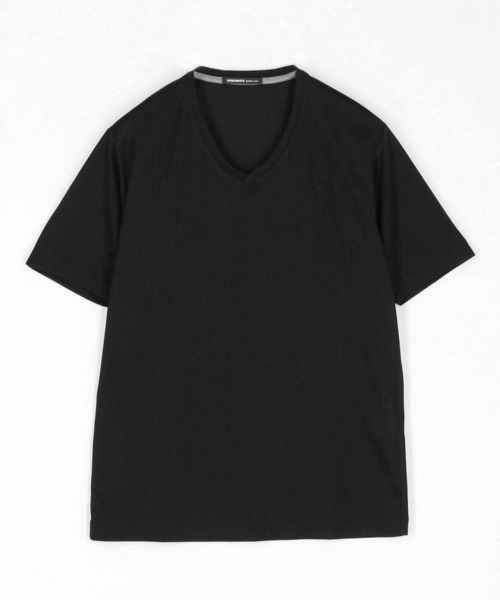 HIDEAWAYS NICOLE（ハイダウェイニコル）の「ブロックストレッチＶネック半袖プルオーバー（Tシャツ/カットソー・メンズ・オフホワイト/ブラック/シルバーグレー/ロイヤルブルー・MEDIUM/LARGE/X-LARGE）」の20枚目の写真