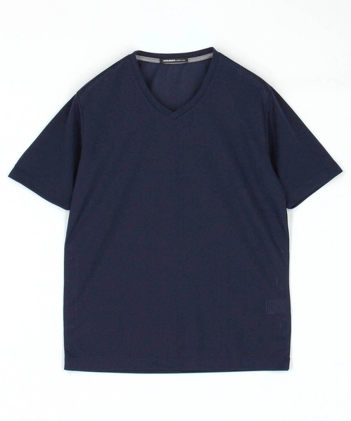 HIDEAWAYS NICOLE（ハイダウェイニコル）の「ブロックストレッチＶネック半袖プルオーバー（Tシャツ/カットソー・メンズ・オフホワイト/ブラック/シルバーグレー/ロイヤルブルー・MEDIUM/LARGE/X-LARGE）」の21枚目の写真