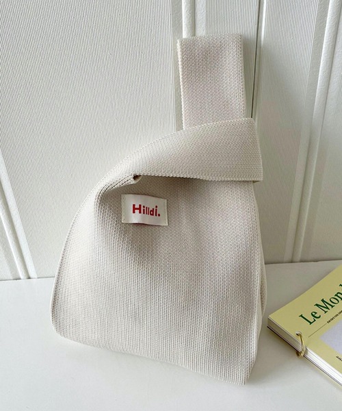 TONE SELECT GOODS（トーンセレクトグッズ）の「urbanfemine./ニットミニバッグ U7275（ショルダーバッグ・レディース・ブラック/グレイッシュベージュ/ベビーピンク/ダークグリーン/ブルー/ホワイト/グリーン/ピンク/レッド/ベージュ/パープル/オレンジ系その他・FREE）」の2枚目の写真