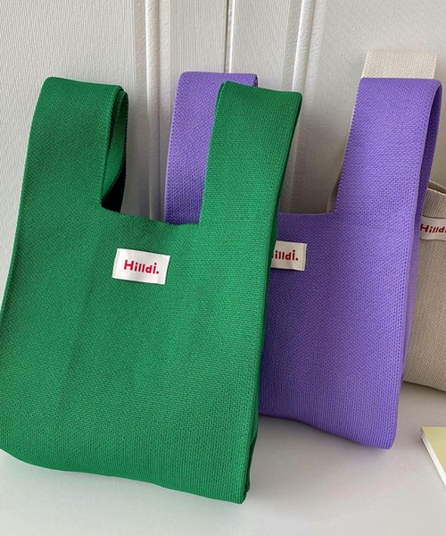 TONE SELECT GOODS（トーンセレクトグッズ）の「urbanfemine./ニットミニバッグ U7275（ショルダーバッグ・レディース・ブラック/グレイッシュベージュ/ベビーピンク/ダークグリーン/ブルー/ホワイト/グリーン/ピンク/レッド/ベージュ/パープル/オレンジ系その他・FREE）」の5枚目の写真