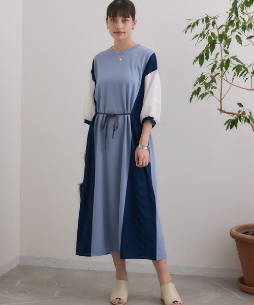 Paradise Picnic(パラダイスピクニック)の「アレンジリボンウエストワンピース(ワンピース・レディース・ブラック/ブルー/ベージュ・FREE)」の3枚目の写真