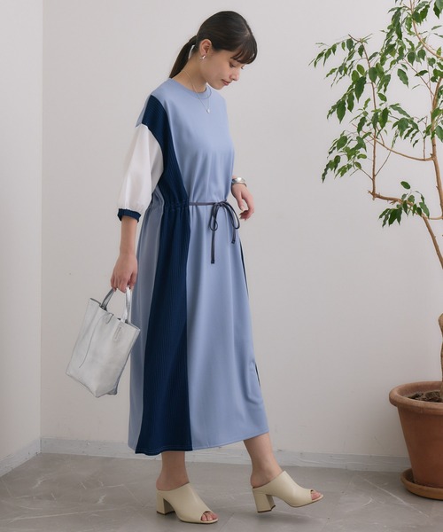 Paradise Picnic(パラダイスピクニック)の「アレンジリボンウエストワンピース(ワンピース・レディース・ブラック/ブルー/ベージュ・FREE)」の14枚目の写真