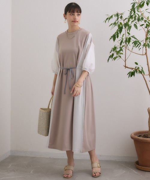 Paradise Picnic(パラダイスピクニック)の「アレンジリボンウエストワンピース(ワンピース・レディース・ブラック/ブルー/ベージュ・FREE)」の4枚目の写真