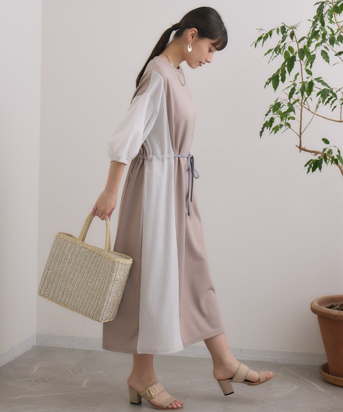 Paradise Picnic(パラダイスピクニック)の「アレンジリボンウエストワンピース(ワンピース・レディース・ブラック/ブルー/ベージュ・FREE)」の6枚目の写真