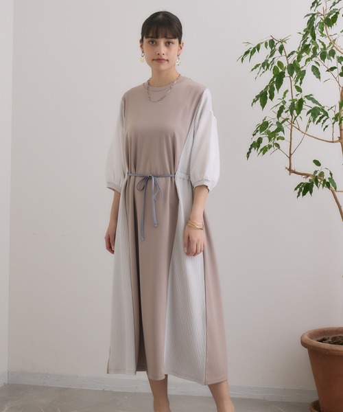 Paradise Picnic(パラダイスピクニック)の「アレンジリボンウエストワンピース(ワンピース・レディース・ブラック/ブルー/ベージュ・FREE)」の7枚目の写真