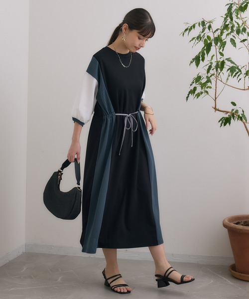 Paradise Picnic(パラダイスピクニック)の「アレンジリボンウエストワンピース(ワンピース・レディース・ブラック/ブルー/ベージュ・FREE)」の9枚目の写真