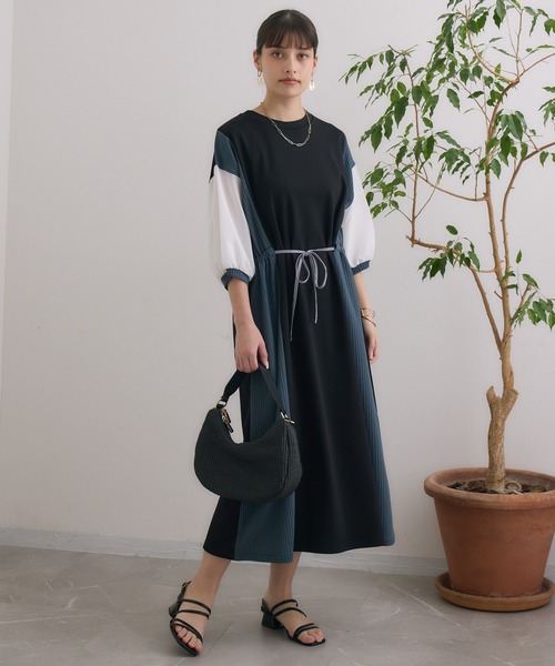 Paradise Picnic(パラダイスピクニック)の「アレンジリボンウエストワンピース(ワンピース・レディース・ブラック/ブルー/ベージュ・FREE)」の11枚目の写真