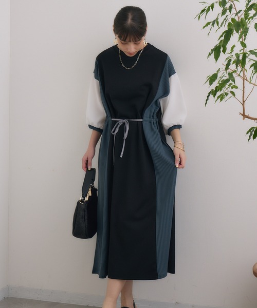 Paradise Picnic(パラダイスピクニック)の「アレンジリボンウエストワンピース(ワンピース・レディース・ブラック/ブルー/ベージュ・FREE)」の12枚目の写真