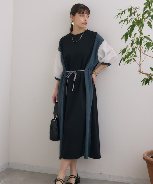 Paradise Picnic(パラダイスピクニック)の「アレンジリボンウエストワンピース(ワンピース・レディース・ブラック/ブルー/ベージュ・FREE)」の13枚目の写真