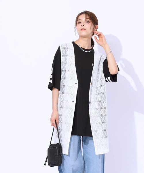 Cutie Blonde(キューティーブロンド)の「◆【前後2WAY】コーデのアクセントに ミドル丈レースジレ(ベスト・レディース・ブラウン系その他/ブラック/ホワイト系・00)」の16枚目の写真