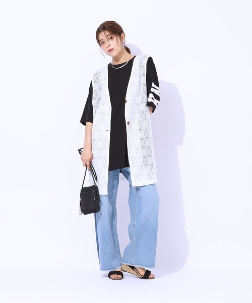 Cutie Blonde(キューティーブロンド)の「◆【前後2WAY】コーデのアクセントに ミドル丈レースジレ(ベスト・レディース・ブラウン系その他/ブラック/ホワイト系・00)」の20枚目の写真