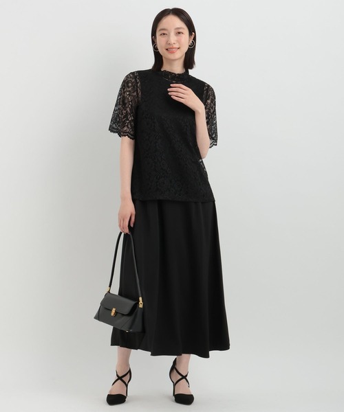 Andemiu（アンデミュウ）の「【WEB/一部店舗限定】レースブラウス×サテンワンピース121379（ドレス・レディース・カーキ/ダークブラウン/ブラック・FREE）」の2枚目の写真