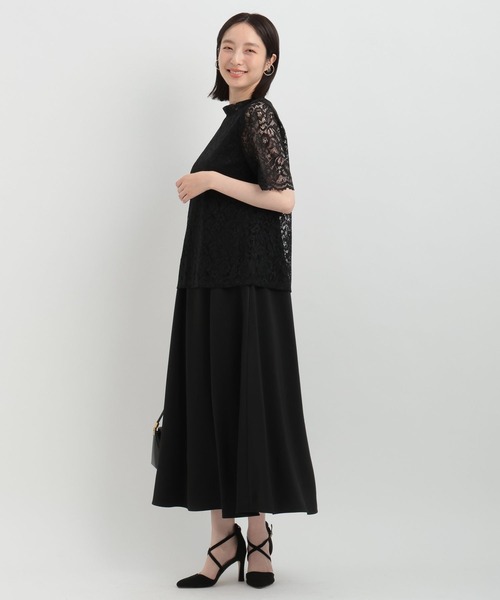 Andemiu（アンデミュウ）の「【WEB/一部店舗限定】レースブラウス×サテンワンピース121379（ドレス・レディース・カーキ/ダークブラウン/ブラック・FREE）」の4枚目の写真
