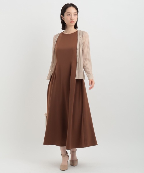 Andemiu（アンデミュウ）の「【WEB/一部店舗限定】レースブラウス×サテンワンピース121379（ドレス・レディース・カーキ/ダークブラウン/ブラック・FREE）」の6枚目の写真