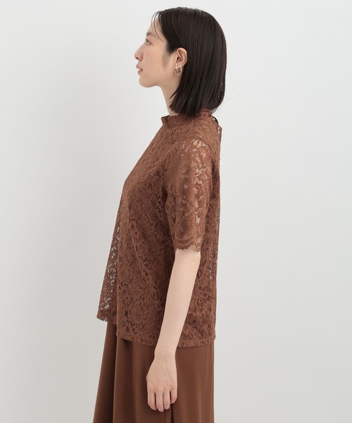 Andemiu（アンデミュウ）の「【WEB/一部店舗限定】レースブラウス×サテンワンピース121379（ドレス・レディース・カーキ/ダークブラウン/ブラック・FREE）」の9枚目の写真