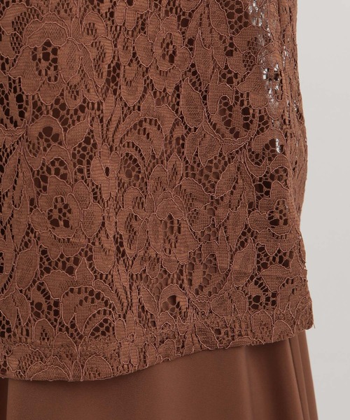 Andemiu（アンデミュウ）の「【WEB/一部店舗限定】レースブラウス×サテンワンピース121379（ドレス・レディース・カーキ/ダークブラウン/ブラック・FREE）」の13枚目の写真