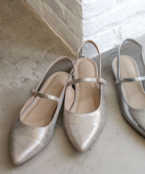 GLOBAL WORK（グローバルワーク）の「らくっションスリングバックパンプス/131475（パンプス・レディース・ブラック/シルバー/ゴールド/ブラック系その他・MEDIUM/LARGE）」の4枚目の写真