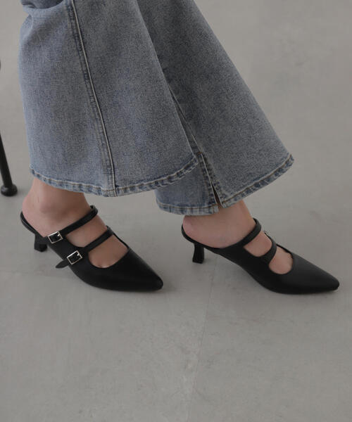 FREE'S MART（フリーズマート）の「◆スクエアバックルミュール（その他シューズ・レディース・ブラック/ブルー/ホワイト・SMALL/MEDIUM）」の9枚目の写真