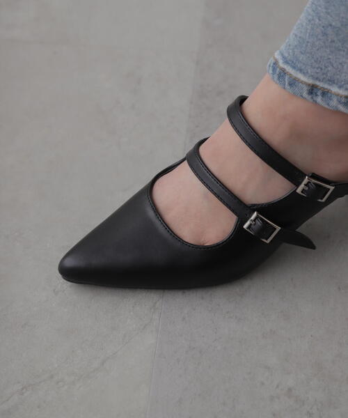 FREE'S MART（フリーズマート）の「◆スクエアバックルミュール（その他シューズ・レディース・ブラック/ブルー/ホワイト・SMALL/MEDIUM）」の13枚目の写真