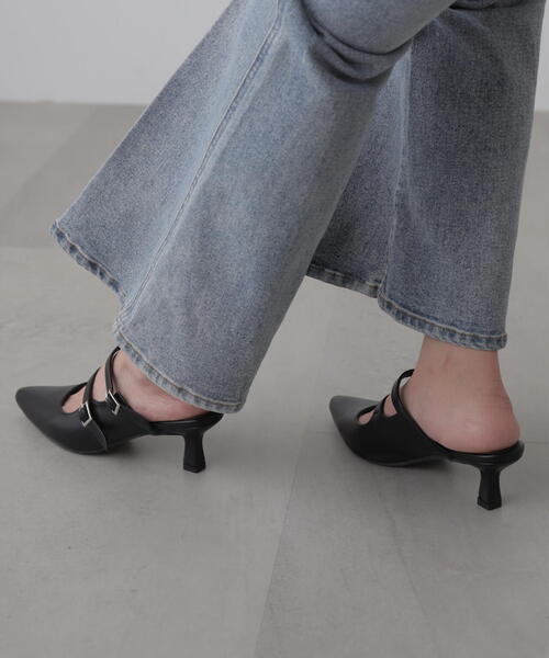 FREE'S MART（フリーズマート）の「◆スクエアバックルミュール（その他シューズ・レディース・ブラック/ブルー/ホワイト・SMALL/MEDIUM）」の6枚目の写真